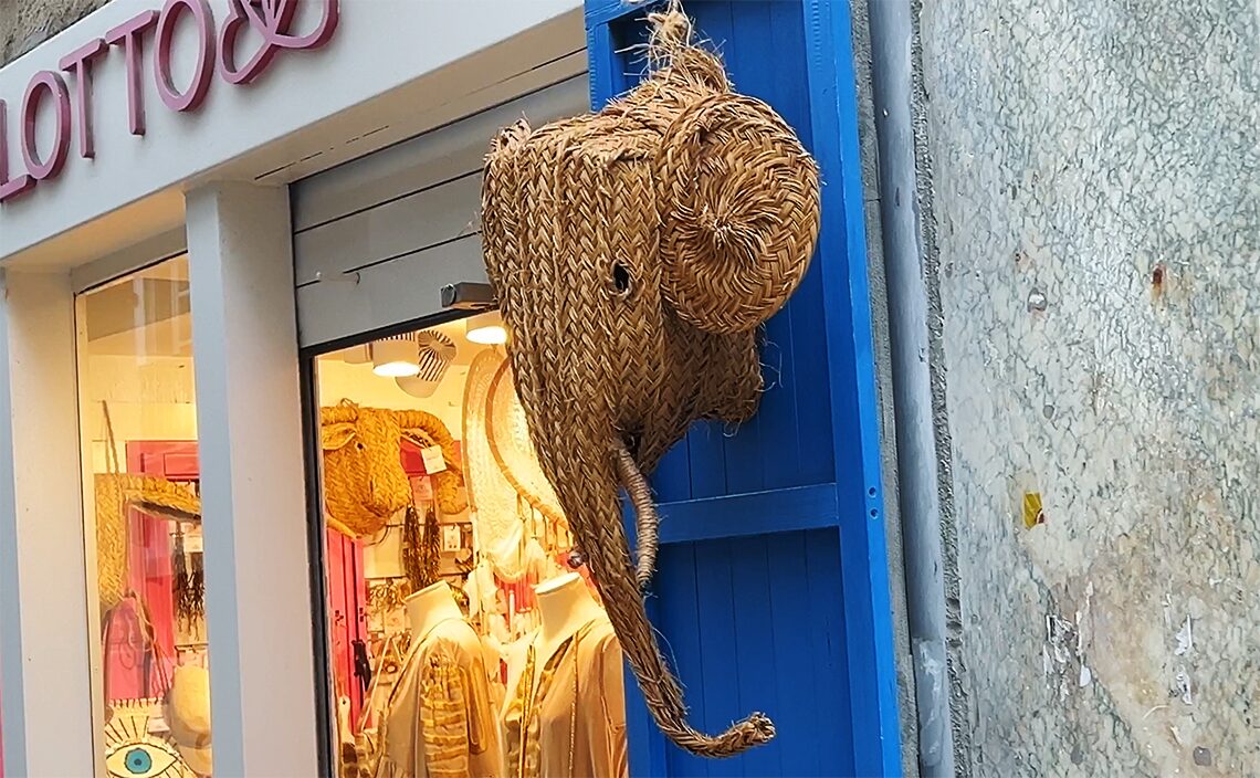 ア・コルーニャ（A Coruña）セレクトショップのディスプレイ。