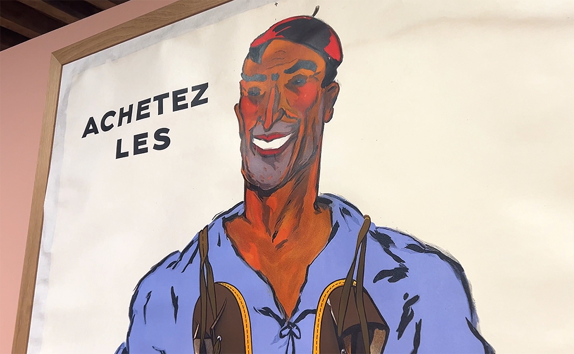 昔使用されていた、バスク地方の伝統製品の宣伝ポスター。