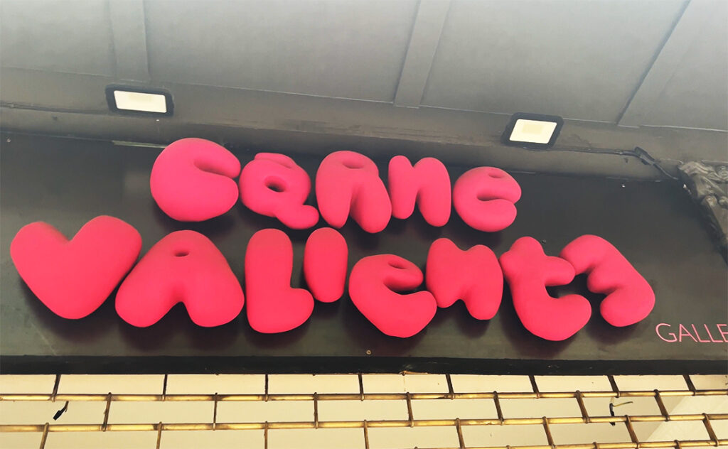 ビルバオ Bilbao 「Carne Valliente」というショップの看板。