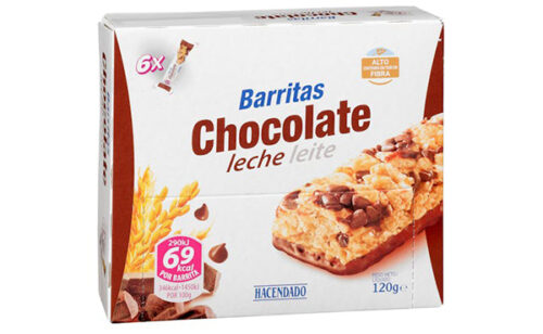 メルカドーナMercadona　シリアルバーチョコチップ味  Barritas de cereales Hacendado chocolate con leche