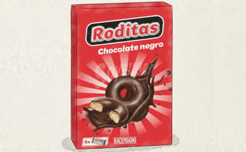 メルカドーナMercadona　チョコがけドーナツ　Roditas Chocolate negro