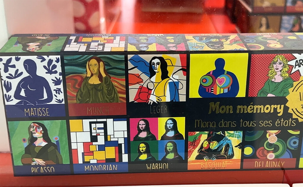 バルセロナ現代美術館(MACBA: Museu d'Art Contemporani de Barcelona) 歴代の著名な画家たちの作風でモナ・リザを再解釈したデザインのパッケージ。