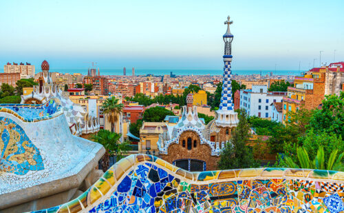 スペイン バルセロナ（Spain Barcelona） グエル公園とグラシア地区の高台