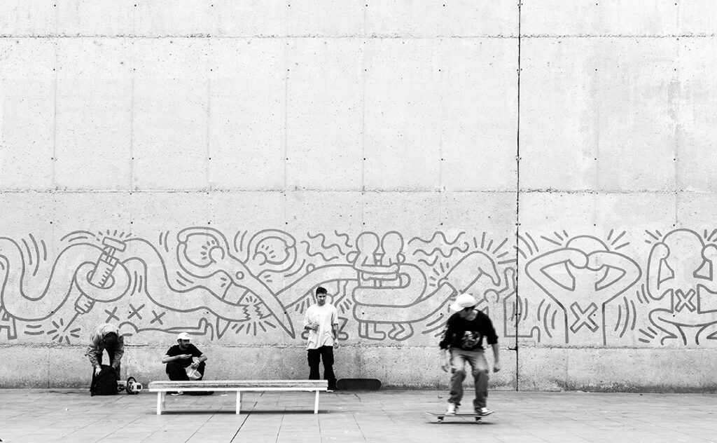 バルセロナ(Barcelona) キース・ヘリング(Keith Haring)がエイズ撲滅をテーマに描いた壁画
