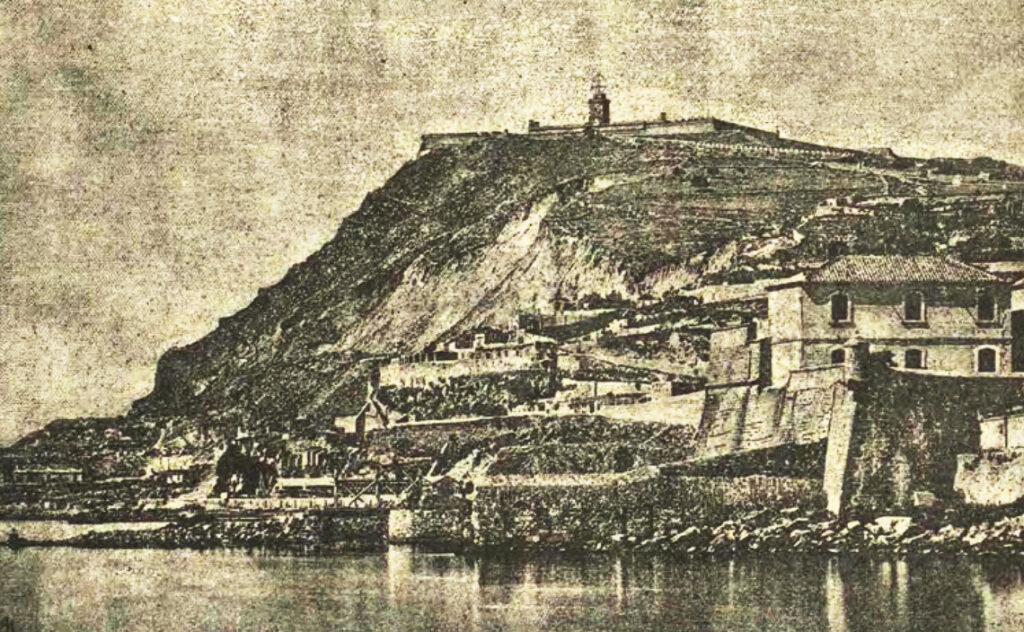 1800年代のモンジュイックの丘